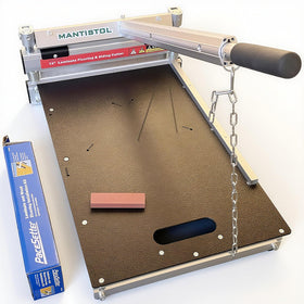 Mantistol 13inch Pro Floor Cutter angle cuts in action for precise layouts