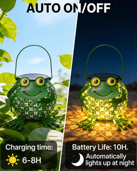 Mantunt outdoor frog-lantern hanging on porch adds decorative glow