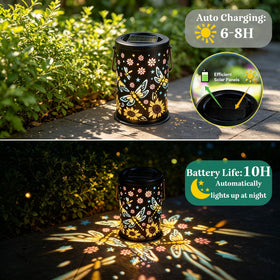 Mantunt solar lantern durable metal construction for long-lasting garden lighting