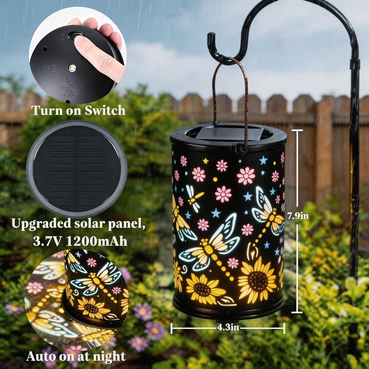 Mantunt solar lantern warm glow enhances outdoor spaces after sunset