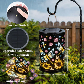 Mantunt solar lantern warm glow enhances outdoor spaces after sunset