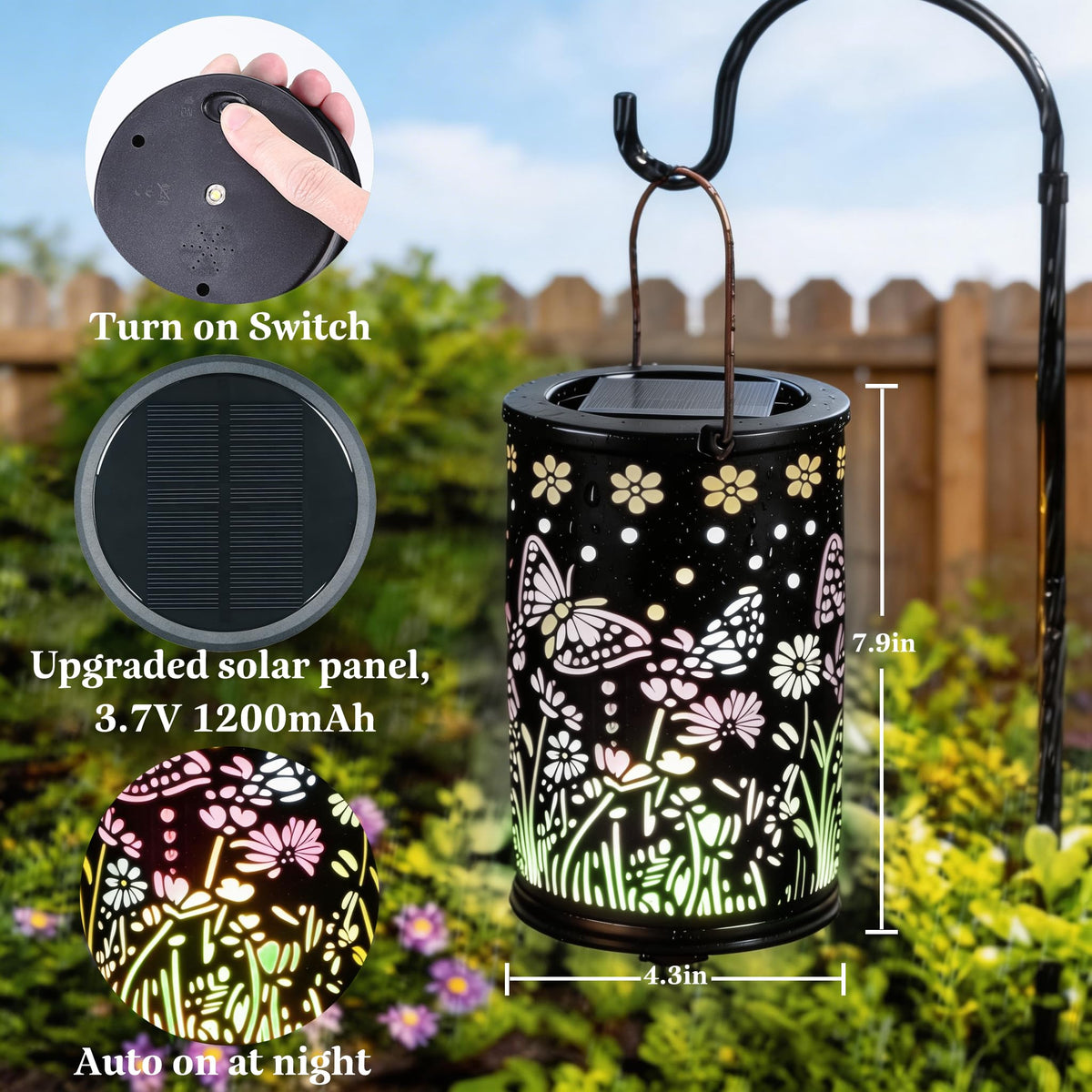 Mantunt solar lanterns charge by day for automatic dusk lighting.