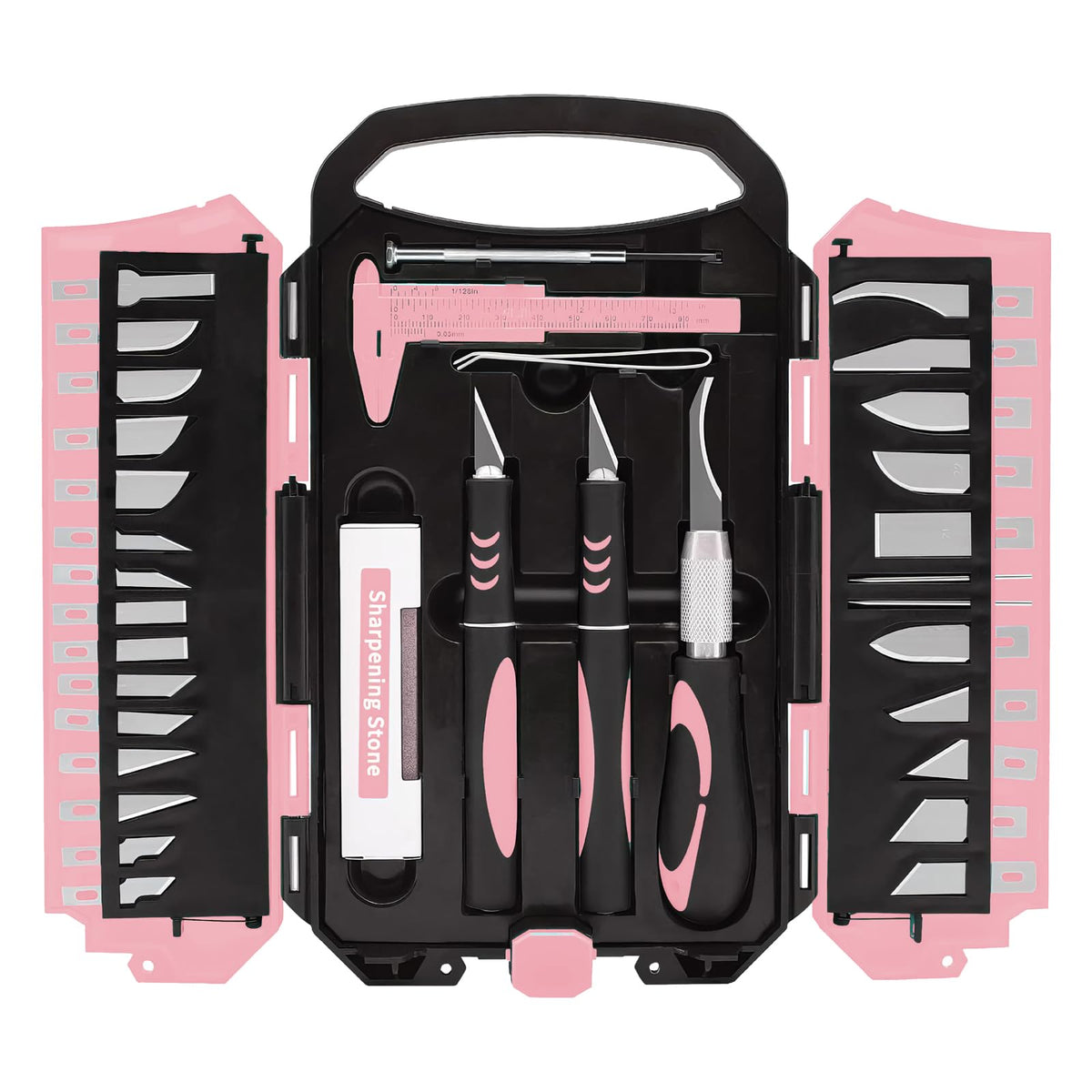MANUFORE 34pcs knife set with blades and handles for precise crafting