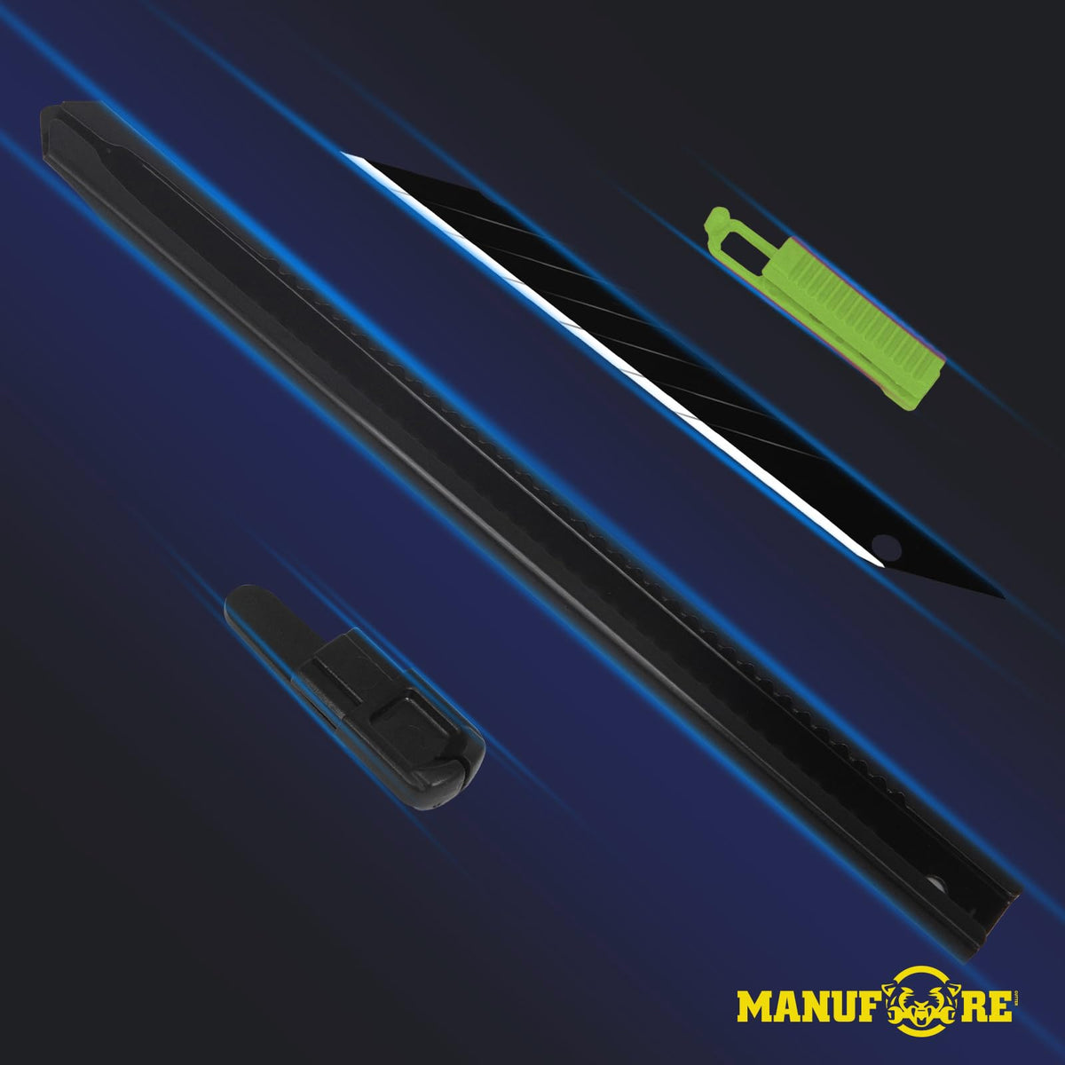 MANUFORE black blade 9mm design for clean, accurate trimming.