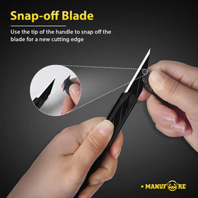 MANUFORE 9mm snap-off knife with metal handle for durable cutting.