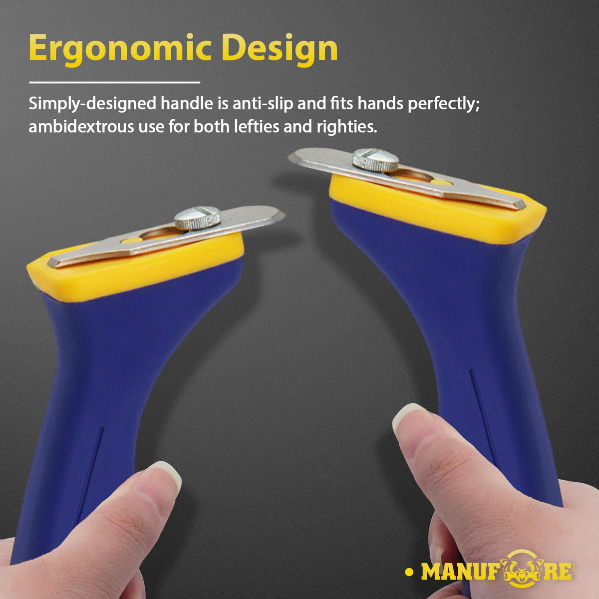 MANUFORE blades remove paint, varnish, putty on curved wood surfaces.