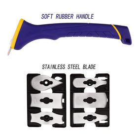 MANUFORE safety reminder: wear goggles and gloves when handling blades.