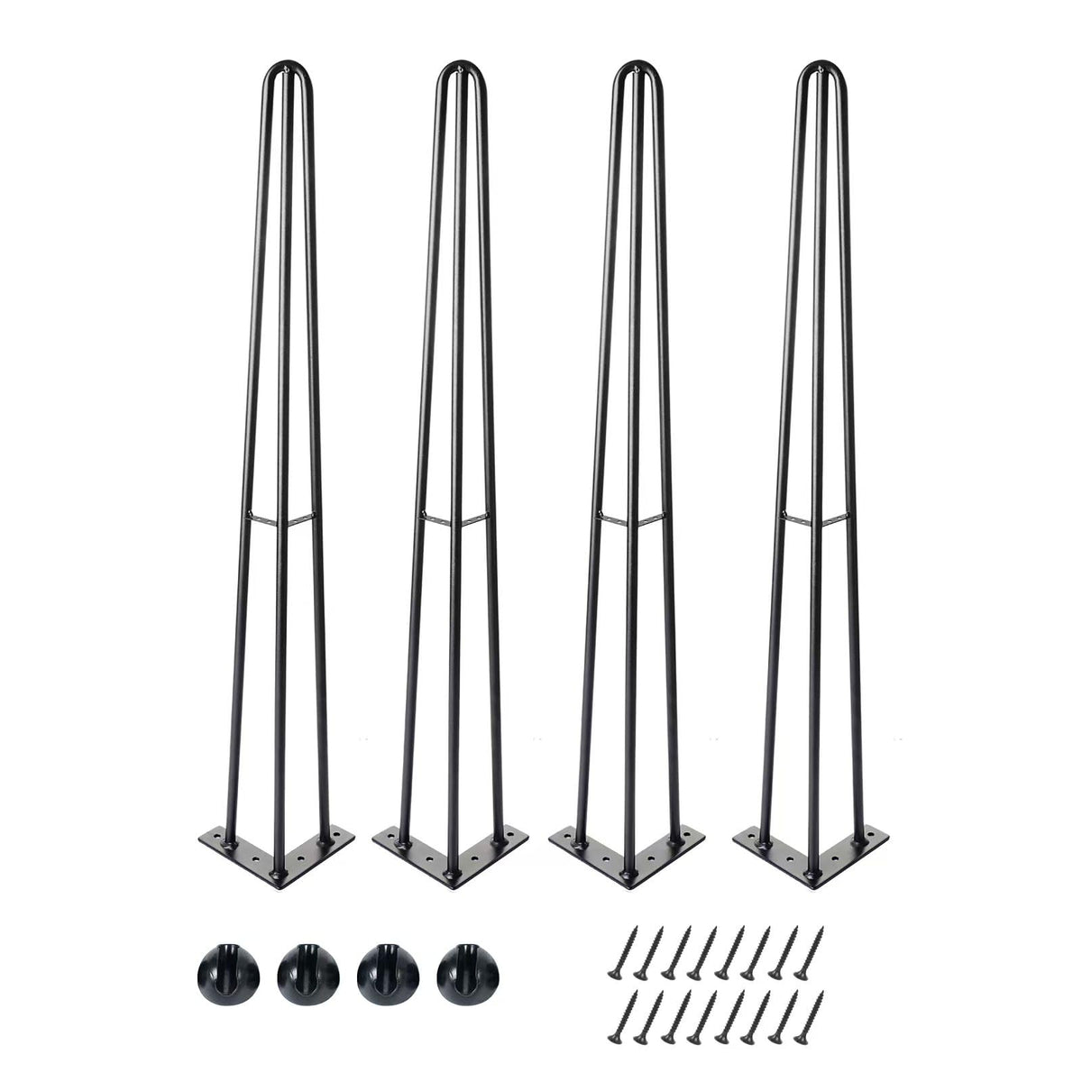 ManyiHome 28-inch hairpin legs in a four-pack for sturdy DIY furniture.