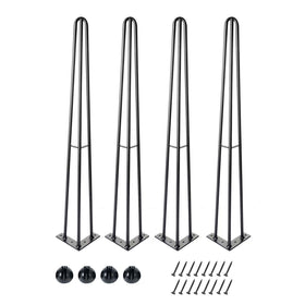 ManyiHome 28-inch hairpin legs in a four-pack for sturdy DIY furniture.