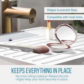 Maplefield silicone surface cleans quickly and resists makeup residue.