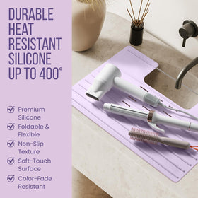 Maplefield lavender sink cover enhances decor while protecting surfaces.