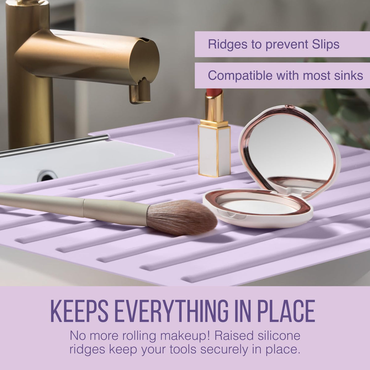 Maplefield easy-clean silicone sink mat cleans quickly after spills.