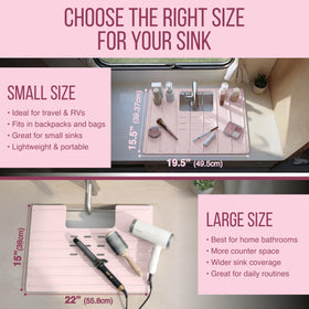Maplefield heat-resistant bathroom sink topper withstands styling tools up to 400°F.
