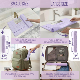 Maplefield small bathroom vanity mat keeps makeup organized on compact counters.