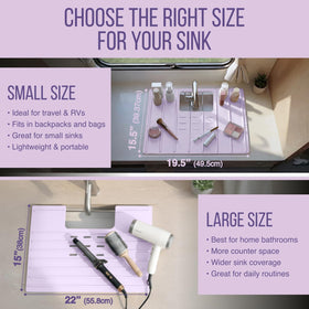 Maplefield travel-friendly sink mat fits dorms, hotels, and campers.
