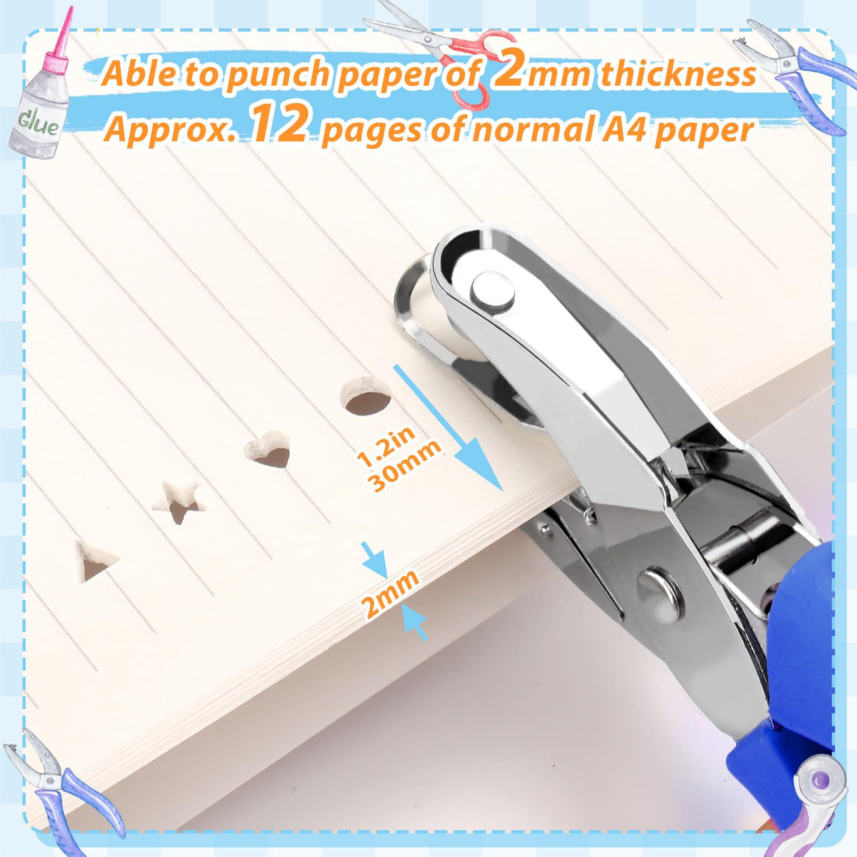 MAPVOLUT 4 shapes hole punch triangle suits binders and DIY décor.