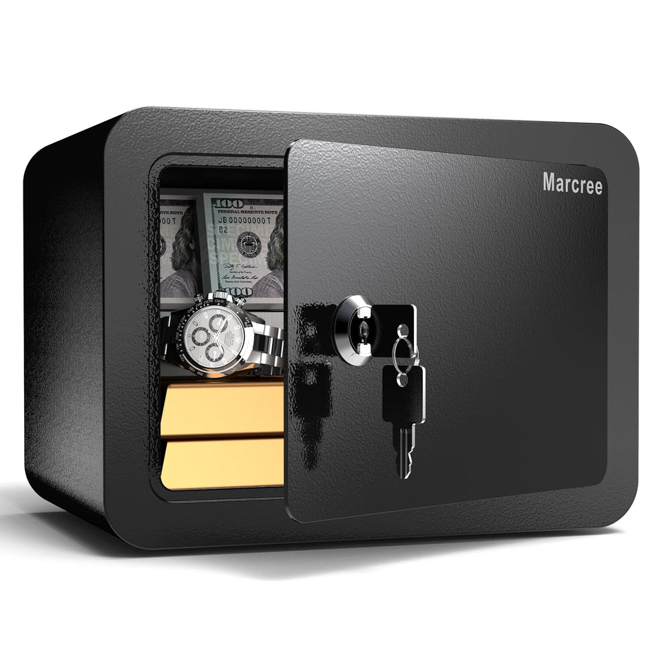 Marcree 0.23 Cub Safe compact design on a shelf for discreet valuables storage