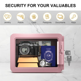 Marcree pink safe back view with mounting holes enables quick installation