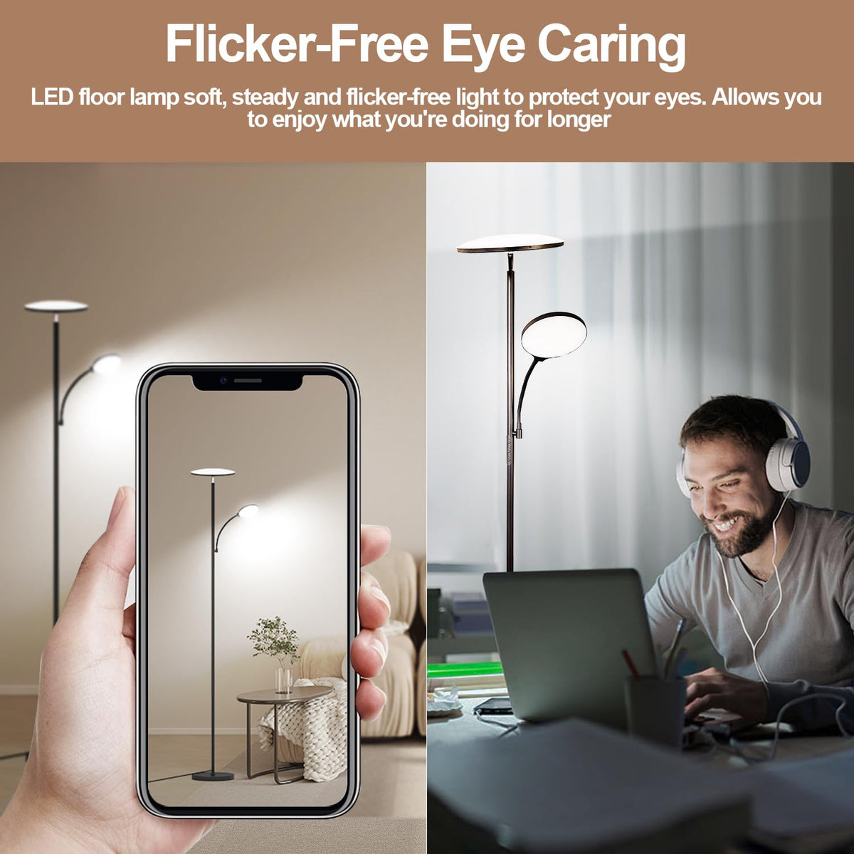Marctronic floor lamp energy-efficient LED reduces electricity usage.