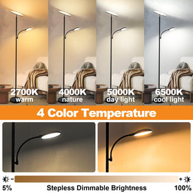 Marctronic floor lamp reading-light bend enables precise task lighting.