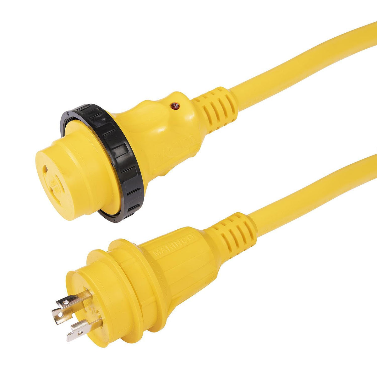 Marinco 30A 125V cordset featuring boat-side LED indicator confirms power presence quickly.