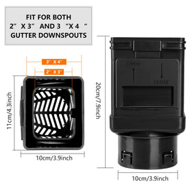 MARKBIT downspout filter installed in gutter for debris-free drainage