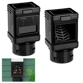 MARKBIT downspout filter packaging shows two compact units ready for installation