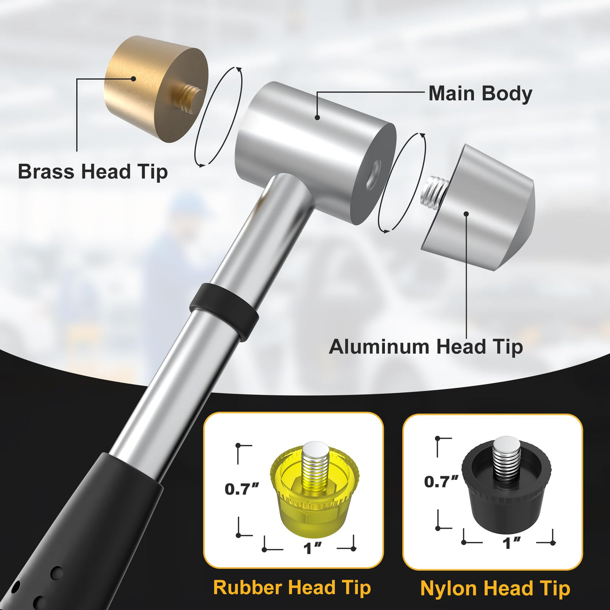 MARKETTY brass-head hammer ideal for pin driving and punches