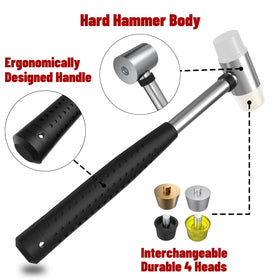 Marketty compact hammer with non-slip rubber grip for steady control