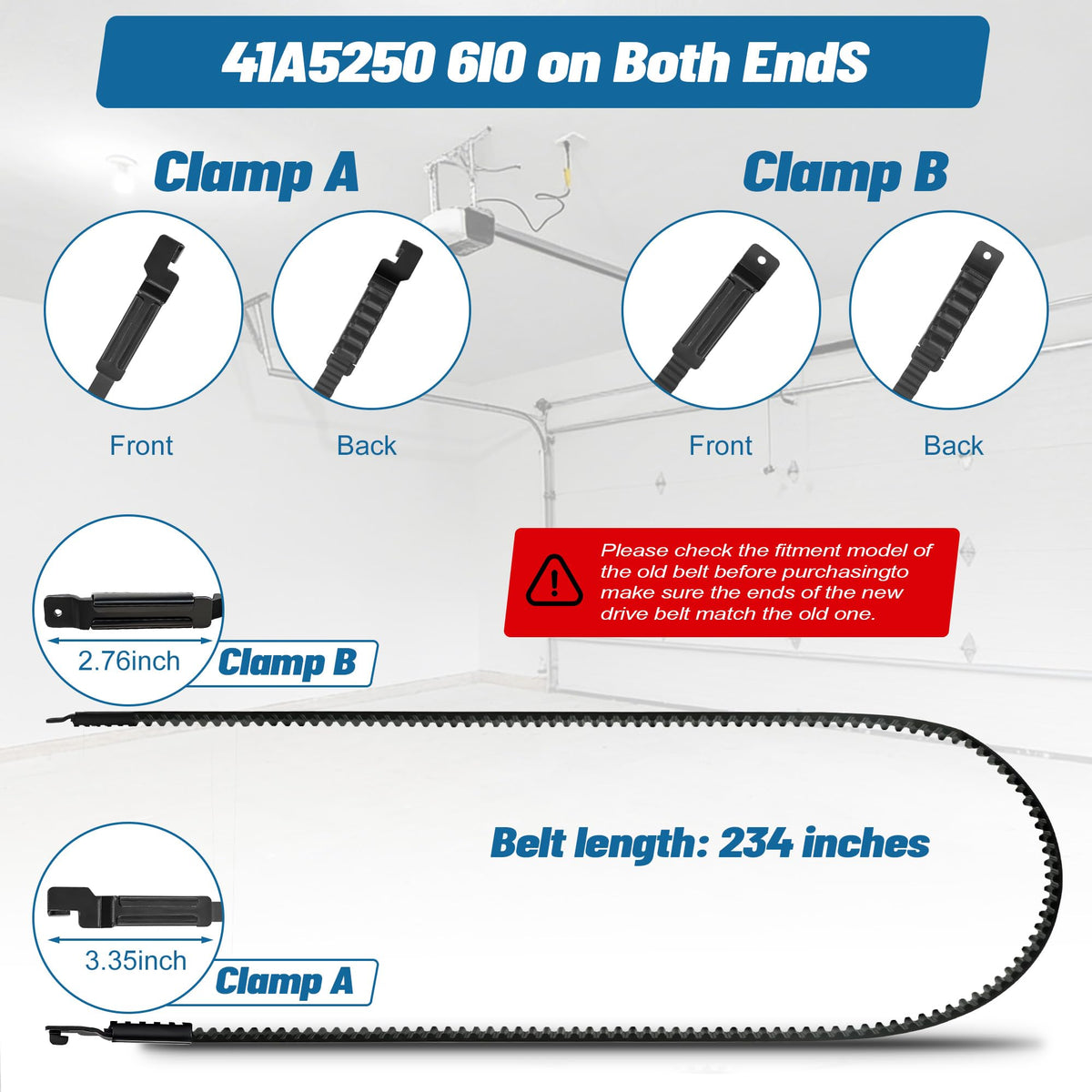 Marketty belt compatible with Chamberlain and Craftsman belt-drive openers.