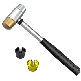 Marketty small brass hammer with four interchangeable heads for versatile jewelry and DIY tasks
