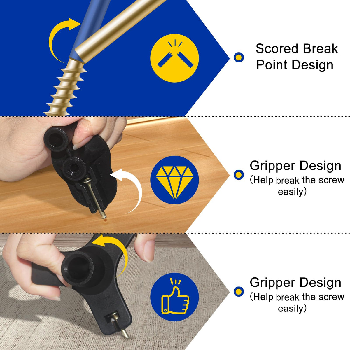 Marketty Squeaky Floor Repair Kit depth-control fixture ensures flush screw seating under carpets