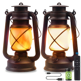 Marlrin lantern LED camping lamp with flickering flame for cozy outdoor ambiance