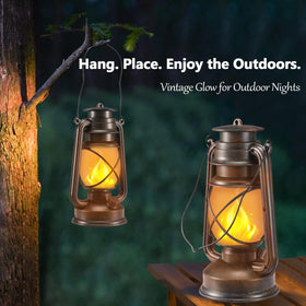 Marlrin lantern with sturdy handle for hanging or shelf display.