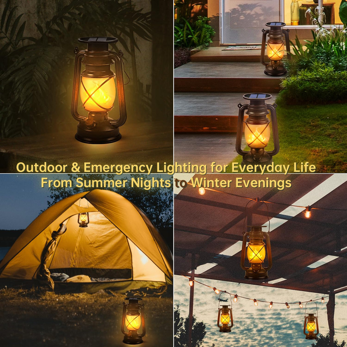 Marlrin vintage design LED lantern adds nostalgic charm to porches and patios.