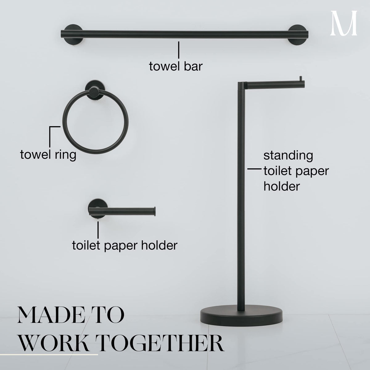 Easy installation template aids quick setup for Marmolux ACC towel ring.