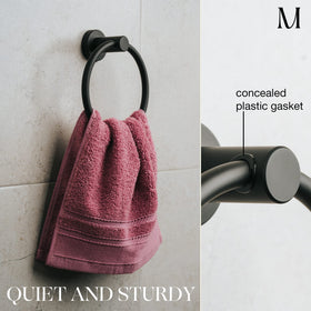 Matte black Marmolux ACC finish complements modern bathroom decor.