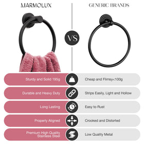 Space-saving Marmolux ACC towel ring keeps towels neatly stored.