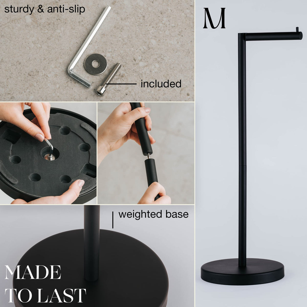 Marmolux Acc weighted anti-slip base prevents movement and scratches