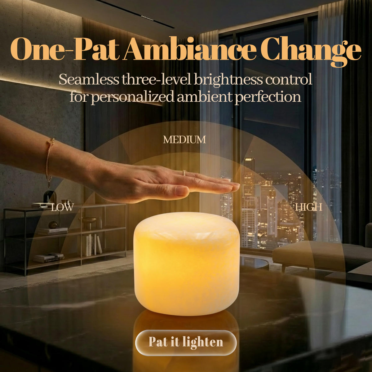 Marmor Led Soft Warm Glow enhances a cozy bedroom mood