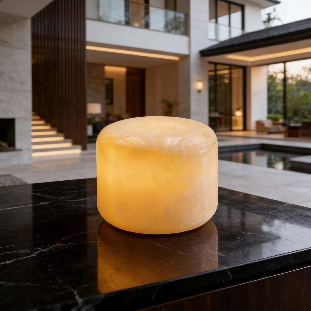 Marmor Peach Jade Ambient Lamp offers a soft, relaxing glow for evenings