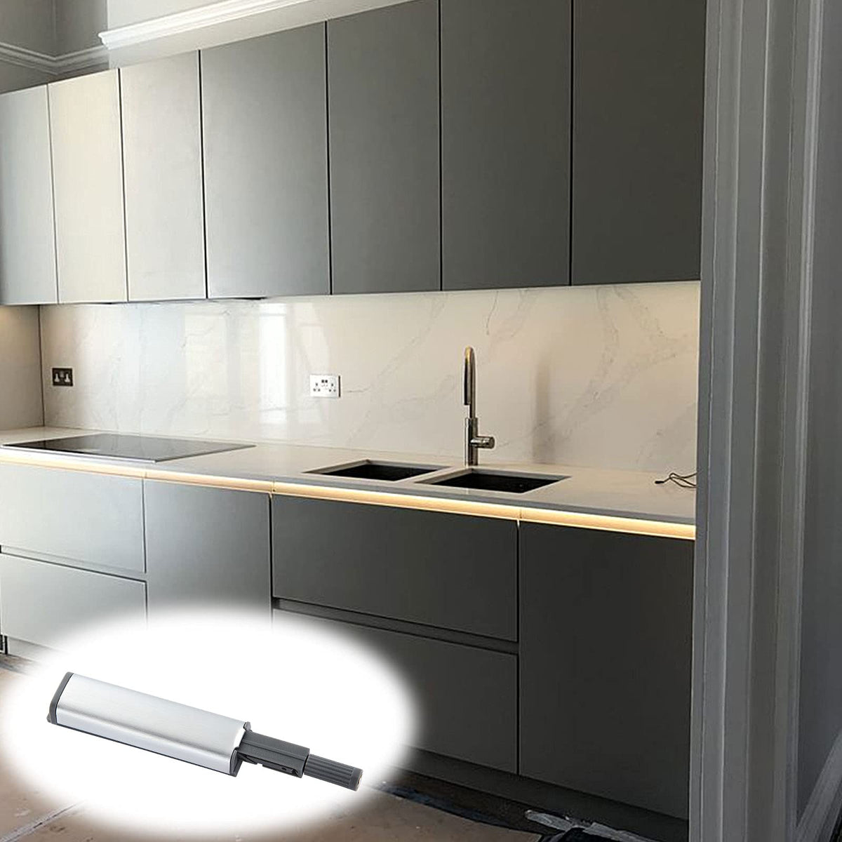 MARNER seamless no-knob cabinet design for tidy interiors