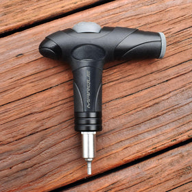 MARQUE torque wrench with 3-4-5 mm hex bits and T25 enables common bike tune-ups.
