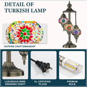 Marrakech Turkish Lamp near bed or sofa provides ambient illumination