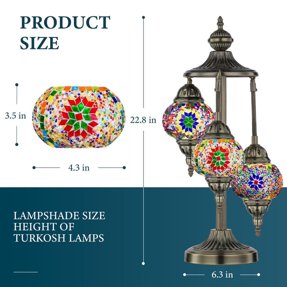 Marrakech Turkish Lamp includes energy-saving LED bulb for long-lasting light