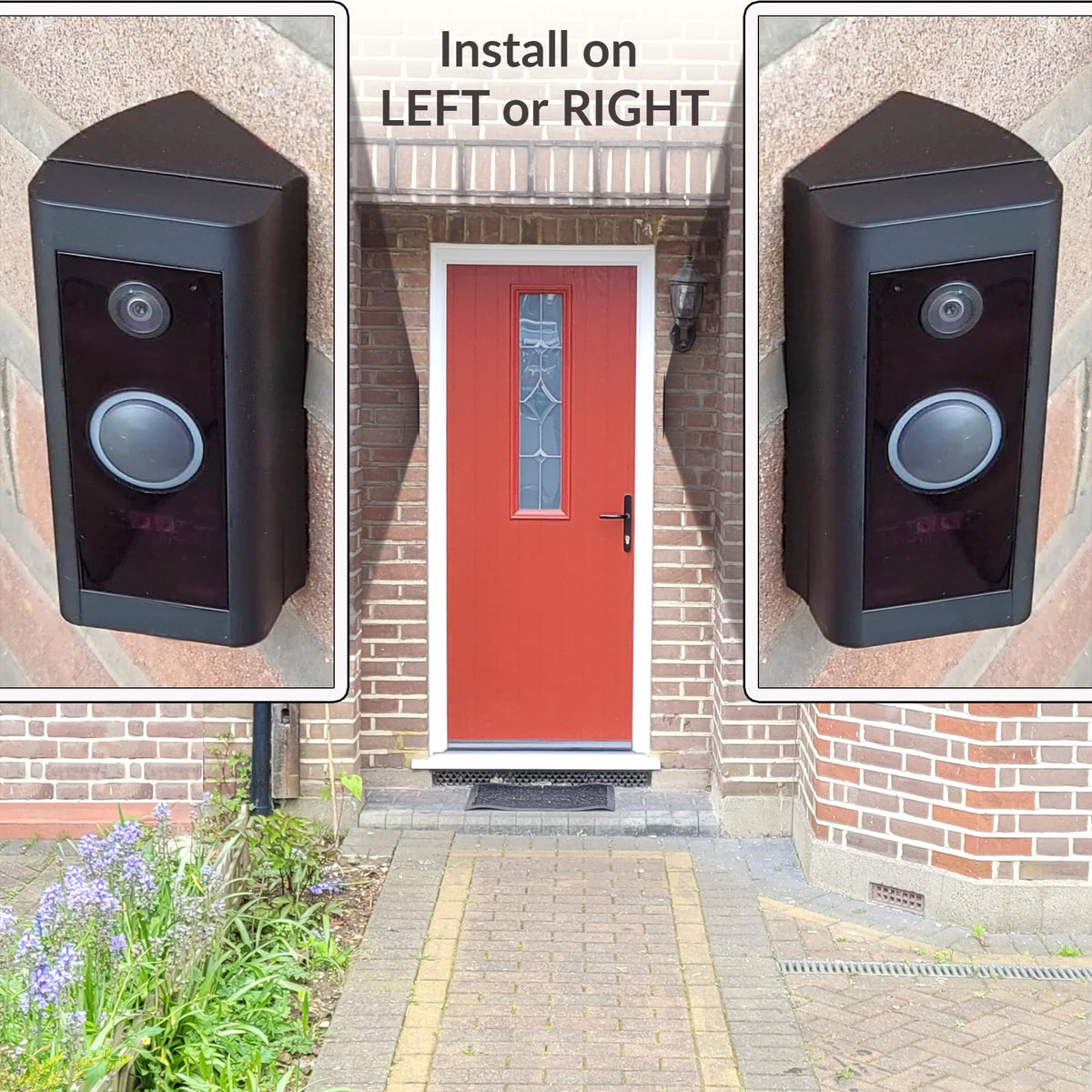 Mars Outpost wedge kit for doorbell wired provides symmetrical 45° coverage.