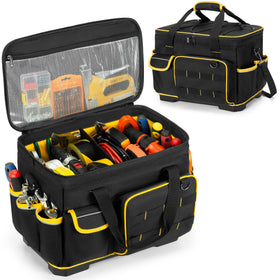 Marscamd 16-inch tool bag with hard bottom keeps contents dry and upright.