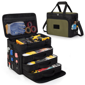 Marscamd 2-layer tool bag with three clear removable cases for organized tools