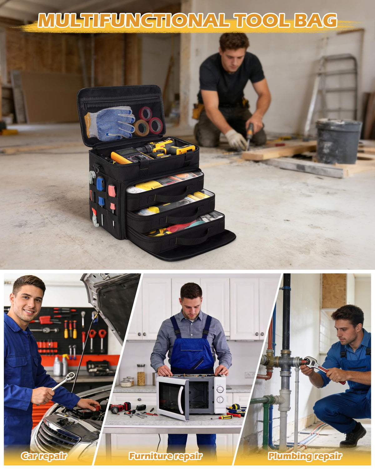 Marscamd bag dimensions 14.5x8x10.5 inches for tool organization