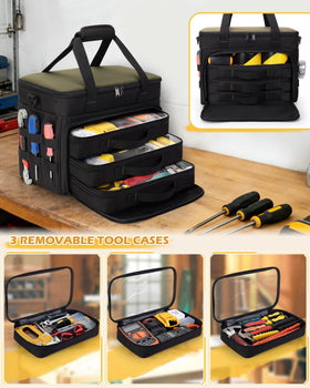 Marscamd heavy-duty tool tote with Molle webbing for versatile transport